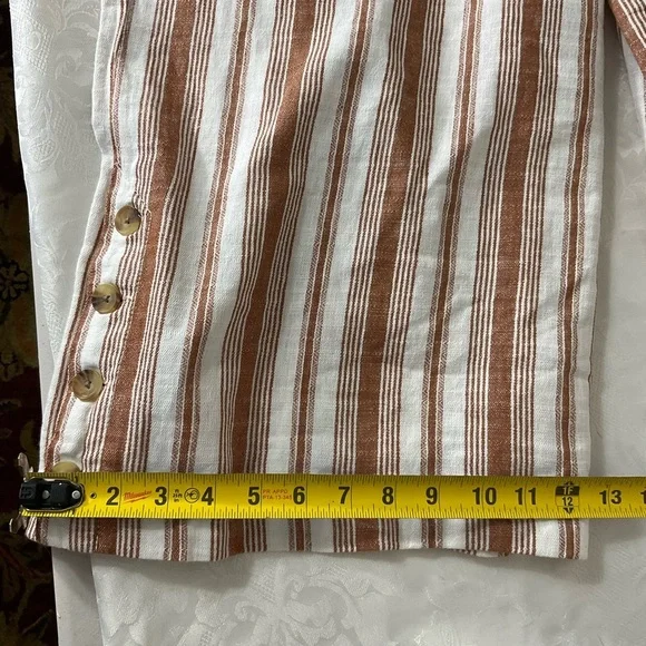 A New Approach ANA striped cropped Wide Leg Linen elastic waist pants Size XL - Picture 8 of 10